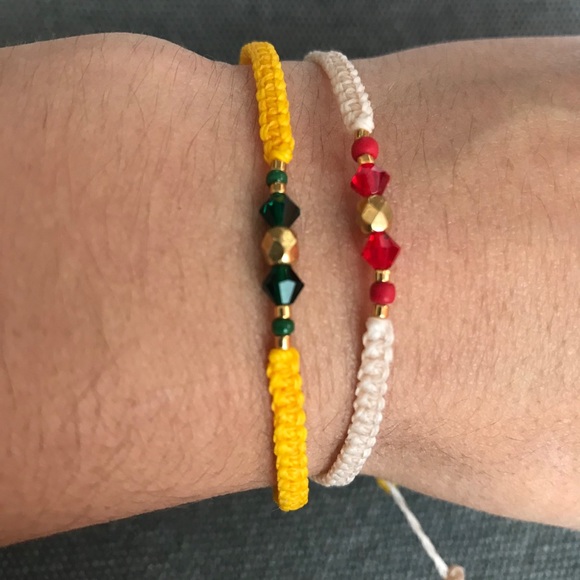 Waxed string boho bracelets - Picture 2 of 2